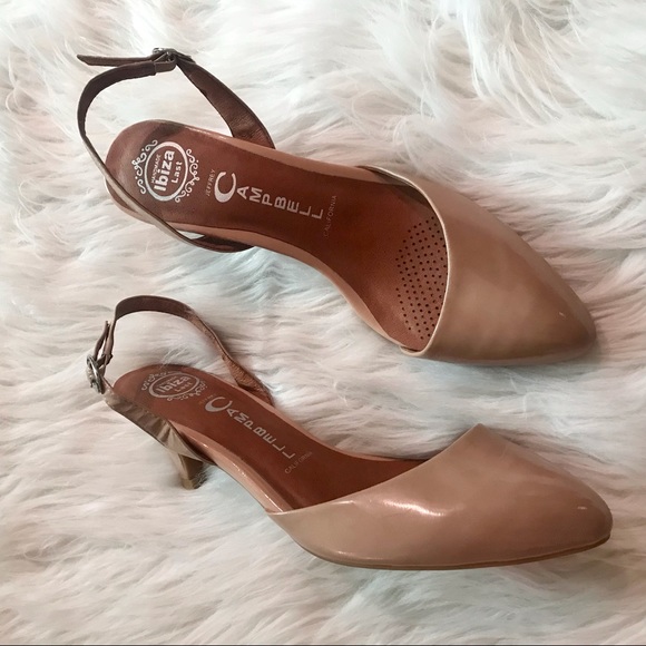Jeffrey Campbell Estelle Slingback Pointy Patent Leather Nude Pumps Size 8.5 - Picture 7 of 9